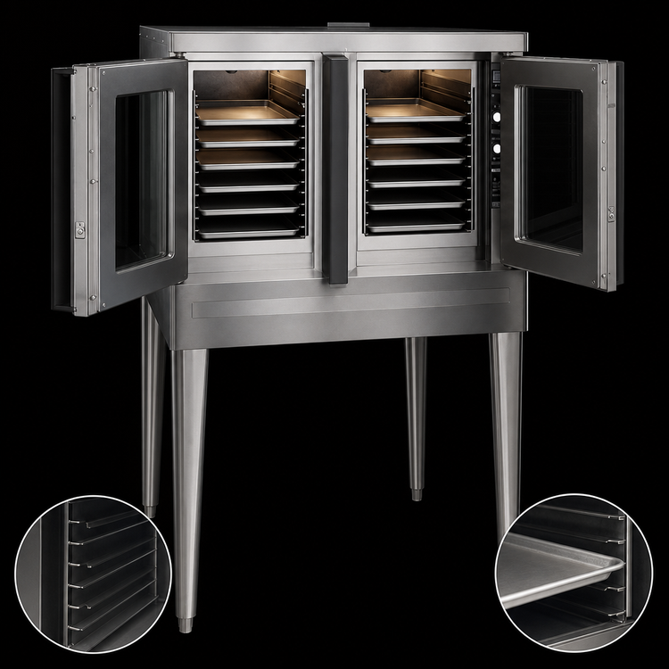 Product image #4 for Blodgett Zephaire Double-Deck Gas Convection Oven, Bakery Depth, 5-Pan Capacity Per Compartment