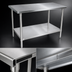 Thumbnail image #4 for John Boos Stallion 108-Inch x 30-Inch 14-Gauge 300 Series Stainless Steel Work Table with Stallion Safety Edge and Adjustable Undershelf