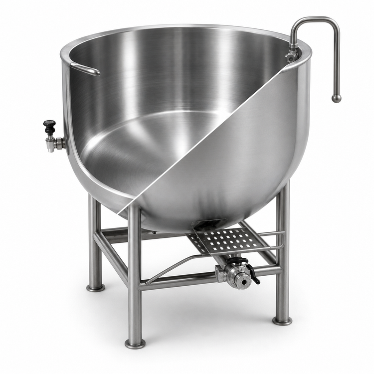 Product image #4 for Legion LT-150 150-Gallon Stationary Direct Steam Kettle with 2/3 Jacket