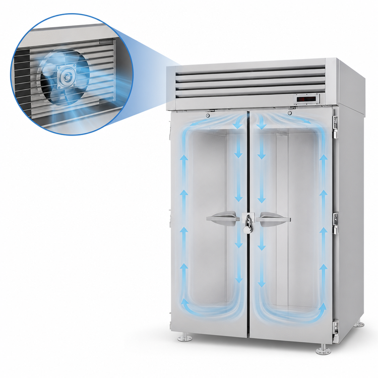 Product image #4 for Turbo Air PRO Series Solid-Door Correctional Facility Heated Holding Cabinet, 2-Section Reach-In, 47.7 Cu. Ft.