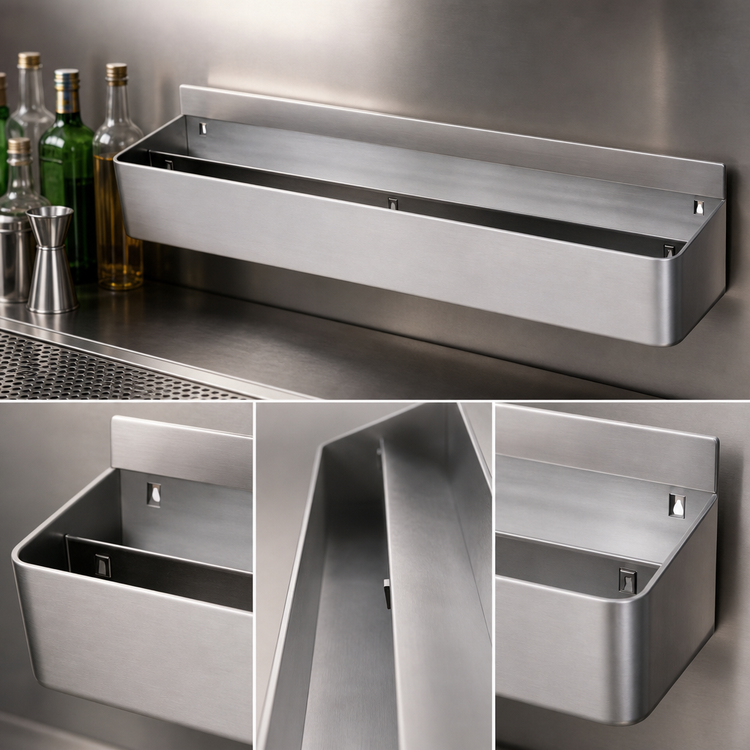 Product image #4 for Advance Tabco Underbar Basics Double-Tier Standard-Duty Stainless Steel Speed Rail, 36 Inch