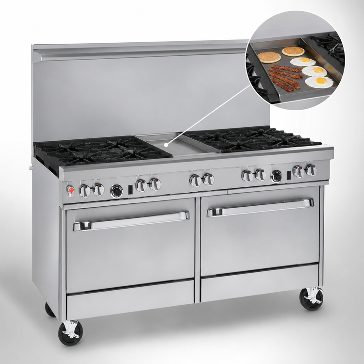 Product image #4 for Southbend Ultimate 60-Inch Gas Restaurant Range with 5 Burners, 24-Inch Griddle, Standard Oven and Convection Oven