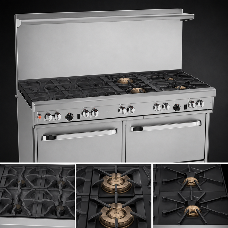 Product image #4 for Southbend Ultimate 60-Inch Commercial Gas Range with 9 Burners, Convection Oven and Cabinet Base