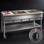 Thumbnail image #4 for Eagle Group PDHT5-240-3 Mobile Electric Hot Food Table, 5 Dry Wells, Open Base, Cutting Board, 240V 3-Phase