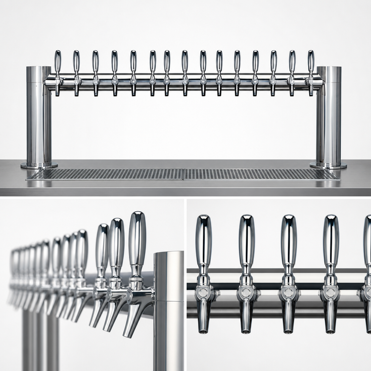 Product image #4 for Metropolis H-Style Countertop Glycol-Cooled 16-Faucet Draft Beer Tower, 56-Inch Wide