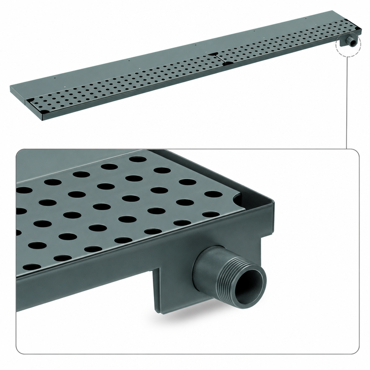 Product image #4 for Advance Tabco 18 Inch Underbar Stainless Steel Bar Drink Rail with Removable Grate