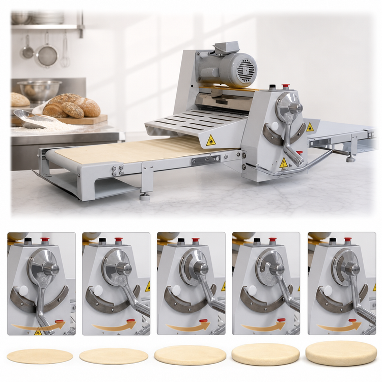 Product image #5 for BakeMax Countertop Reversible Dough Sheeter, 17 x 67 Inch Conveyor, 110V, 1/2 HP
