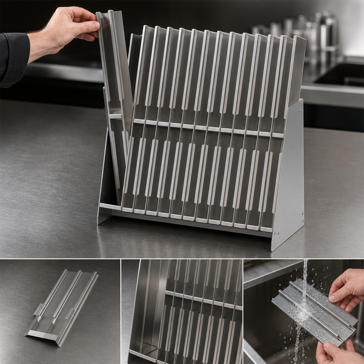 Product image #4 for Eagle Group Spec-Bar Countertop Mini Bottle Rack, 252-Bottle Capacity, 24 x 12 x 12 Inches, Stainless Steel