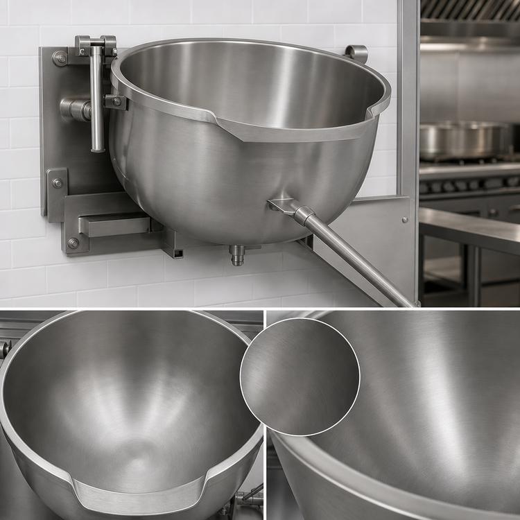Product image #4 for Legion TWSWT-60 Full Jacketed Direct Steam Wall-Mount Tilting Kettle, 60 Gallon