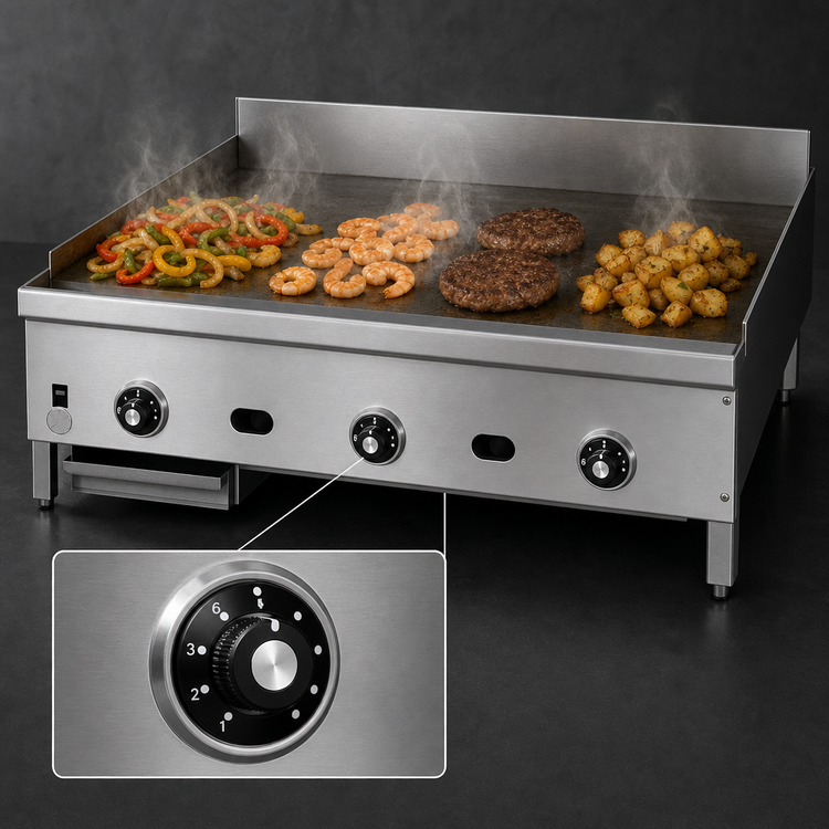 Product image #4 for Supreme JGT-2484 84-Inch Gas Countertop Griddle with 1" Thick Plate