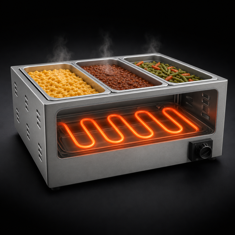 Product image #4 for APW Wyott X*PERT 22 Quart 3-Compartment Countertop Electric Food Pan Warmer/Rethermalizer