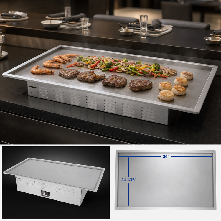 Product image #4 for Garland E22-36-36GMX Teppan-Yaki Drop-In Electric Griddle with 36" x 24-1/16" Grill Size