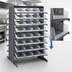 Thumbnail image #4 for Quantum Double-Sided Sloped Pick Rack with 16 Shelves and 64 Clear Bins, 36 x 36 x 60 Inches