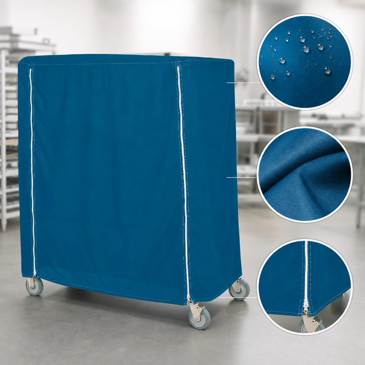 Product image #4 for Metro Mariner Blue Cart Cover for 36"W x 24"D x 74"H Queen Mary & Banquet Carts