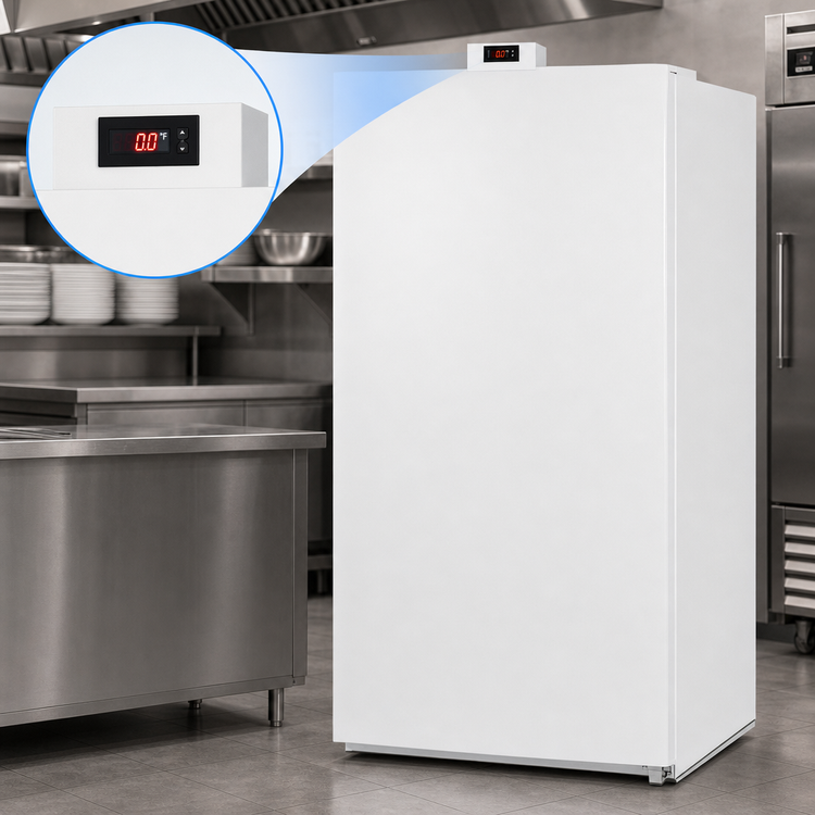 Product image #5 for Commercial Upright Frost-Free Reach-In Freezer with Factory-Installed Icemaker, 17 Cu. Ft., White