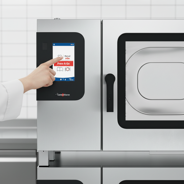 Product image #3 for Convotherm K12 Maxx Pro 6.20GS Double Stacked Full-Size Gas Boilerless Combi Oven with Disappearing Doors