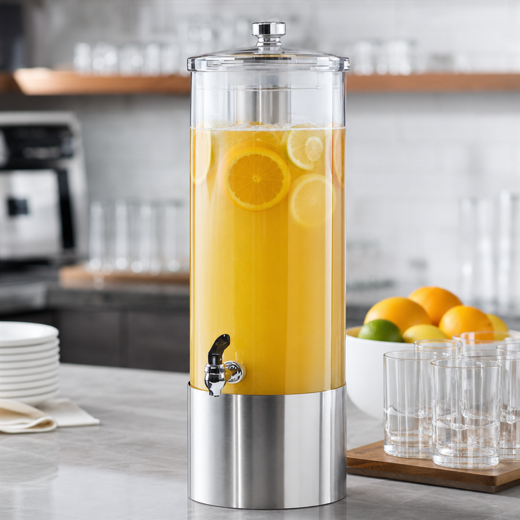 Product image #4 for Cal-Mil Single 3 Gallon Beverage Dispenser with Acrylic Container and Stainless Steel Base