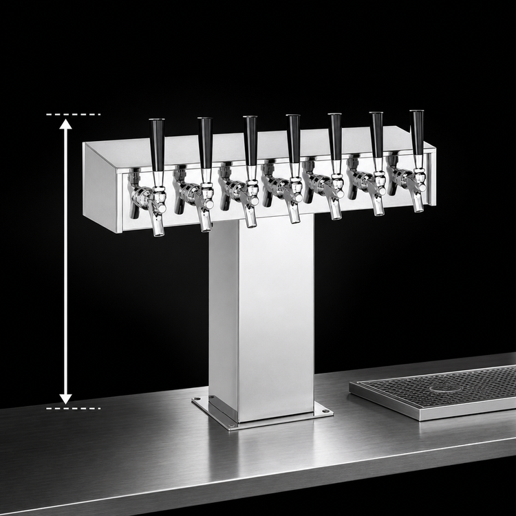 Product image #4 for Extra High Wide Base 8-Faucet Glycol-Cooled Tee Draft Beer Tower