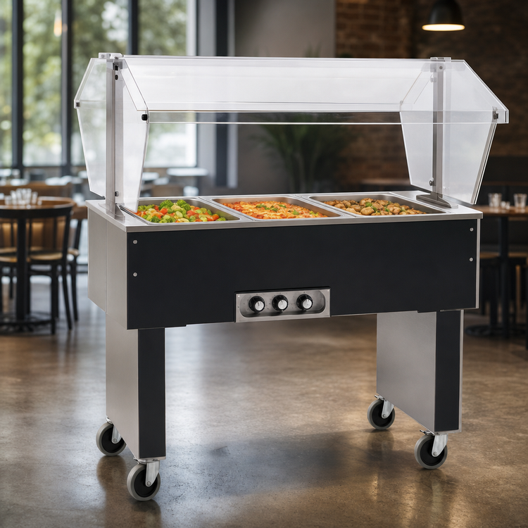Product image #4 for Service Mate Deluxe Portable Buffet Hot Food Table with 2 Open Wells, 33-Inch Wide, 240V 3-Phase