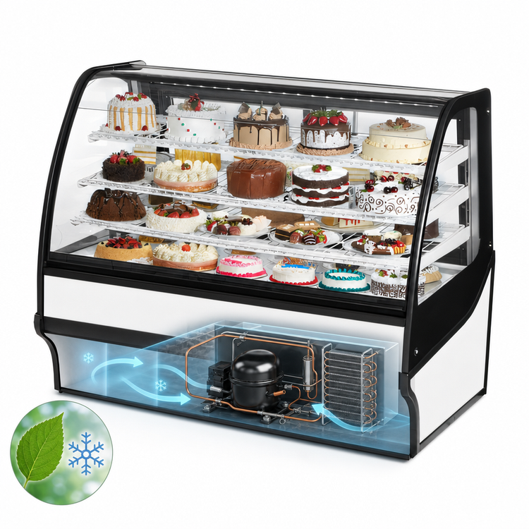 Product image #5 for True 59-1/4-Inch Curved Glass Refrigerated Bakery Display Case with Glass End Panels