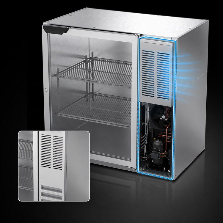 Product image #4 for Beverage Air BB36HC-G-S One-Section Glass Door Back Bar Refrigerator, 36-Inch Wide, Side-Mounted Self-Contained