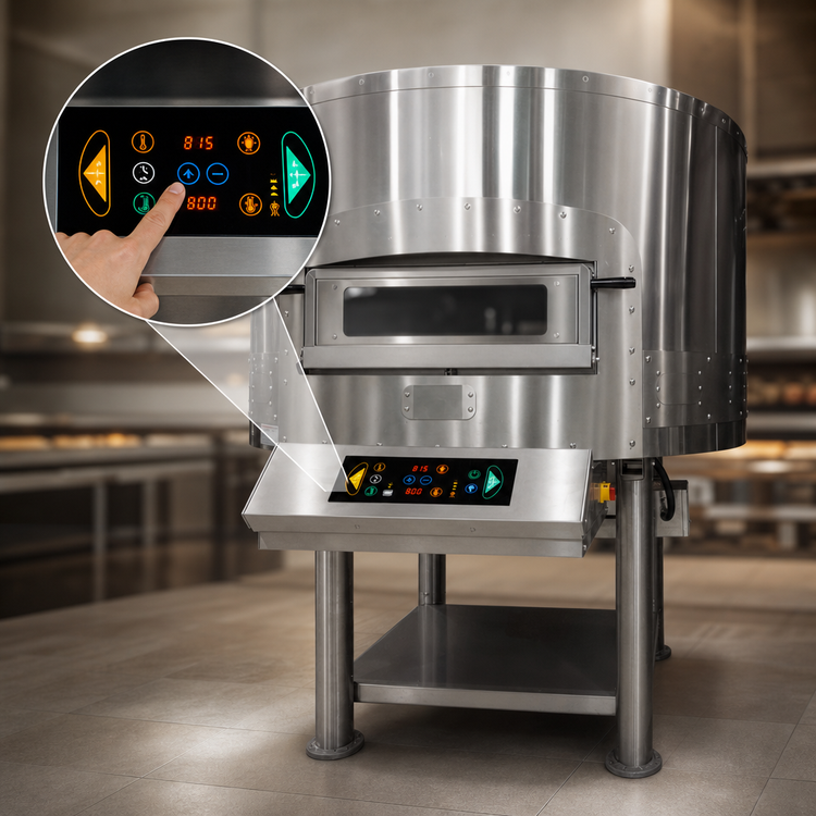 Product image #4 for Rosito Bisani FRV100-ST Standard Stainless Steel Rotary Electric Convection Pizza Oven, 39-Inch, 5 x 11-Inch Capacity