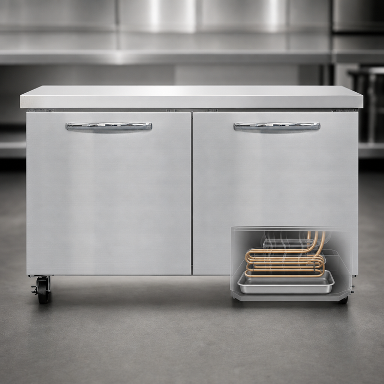 Product image #4 for Continental Refrigerator SWF48N 48 Inch Two-Section Worktop Freezer with Solid Doors