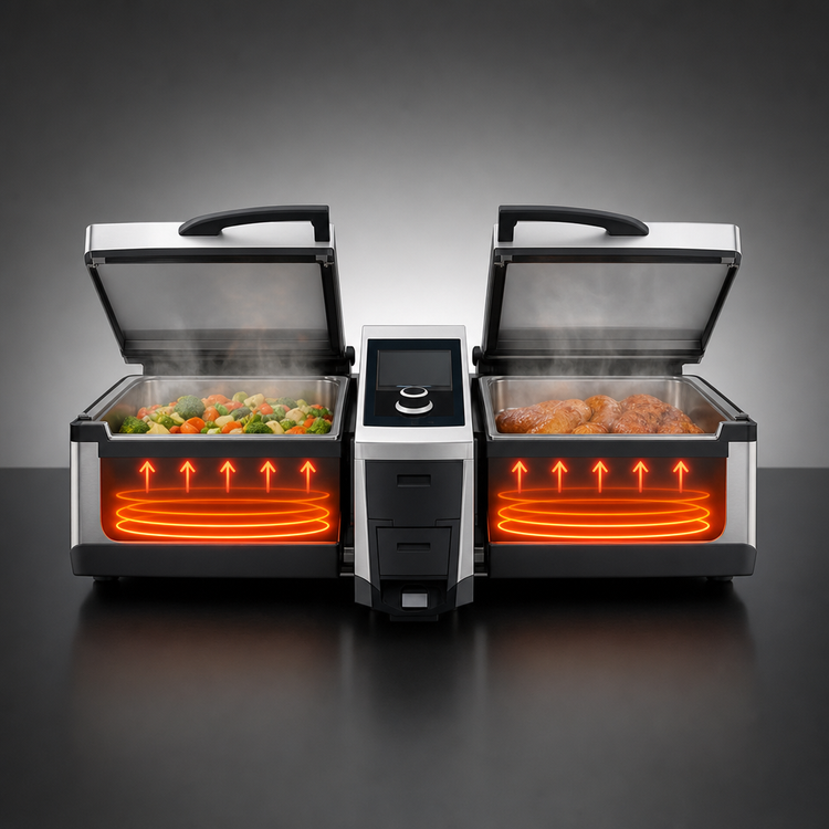 Product image #4 for RATIONAL iVario Pro 2-XS Countertop Multifunctional Cooking Center, Dual 4.5 Gallon Rectangular Pans, 208/240V 3-Phase