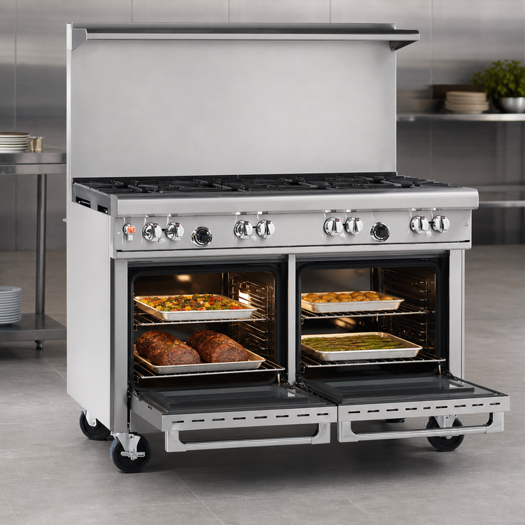 Product image #4 for Southbend Ultimate 48-Inch Commercial Gas Range with 6 Burners and 2 Space Saver Ovens