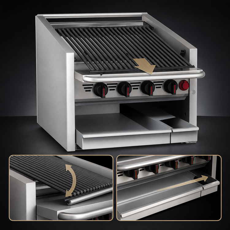 Product image #4 for Magikitch'n CM-RMB-636 36-Inch Countertop Radiant Gas Charbroiler