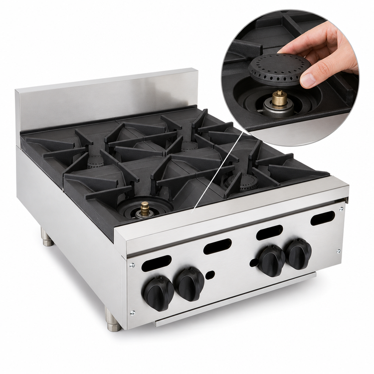 Product image #4 for Vulcan Achiever VHP636 36-Inch Heavy Duty Countertop Gas Hot Plate with 6 Open Burners