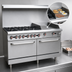 Thumbnail image #4 for Serv-Ware 60-Inch Gas Range with 6 Open Burners, 24-Inch Griddle, and 2 Standard Ovens - Natural Gas