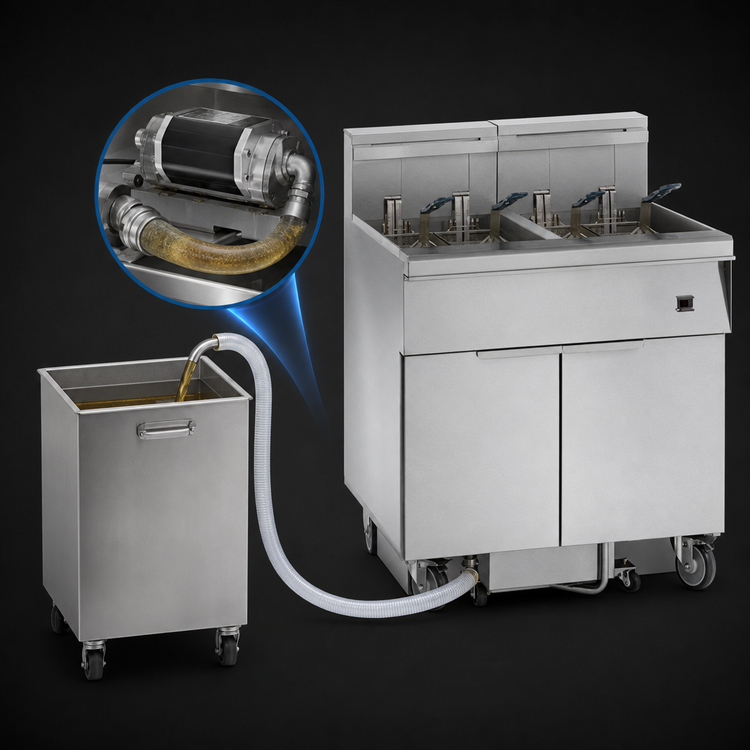 Product image #4 for Imperial 4-Battery Electric Floor Fryer with Built-In Space Saver Filter System and Tilt-Up Elements