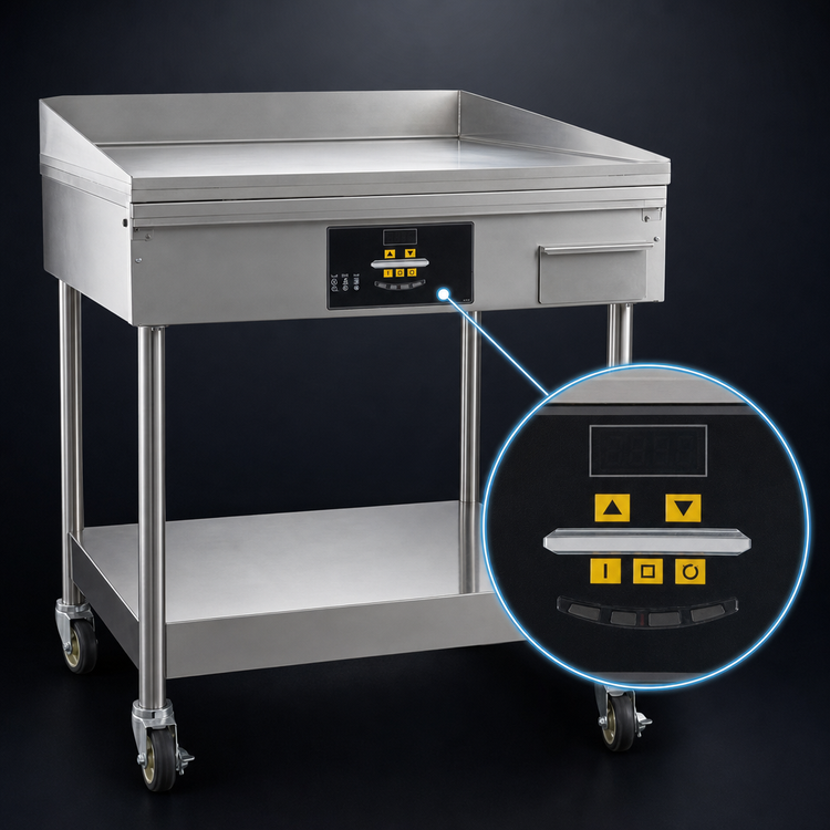 Product image #4 for AccuTemp AccuSteam Electric Floor Model Griddle with Stand and Casters, 36 x 24 Inch Cooking Surface, 480V