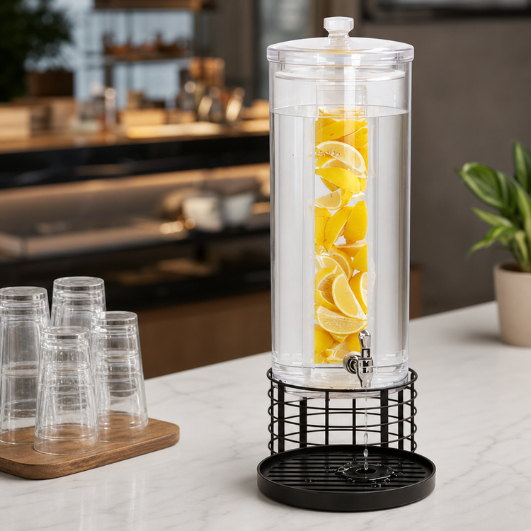 Product image #4 for Cal-Mil Madison Single Infusion Beverage Dispenser, 3 Gallon Acrylic with Steel Base