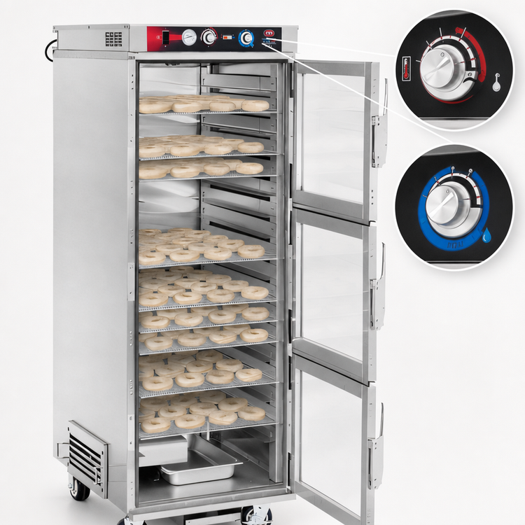Product image #4 for FWE ETC-2333-18PH Non-Insulated Stainless Steel Proofer/Heated Holding Cabinet for 18 Donut Screens