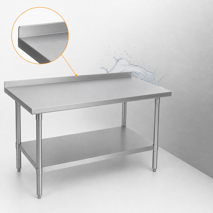 Product image #4 for John Boos Stallion 84-Inch x 36-Inch Stainless Steel Work Table with 1-1/2-Inch Rear Up-Turn and Undershelf