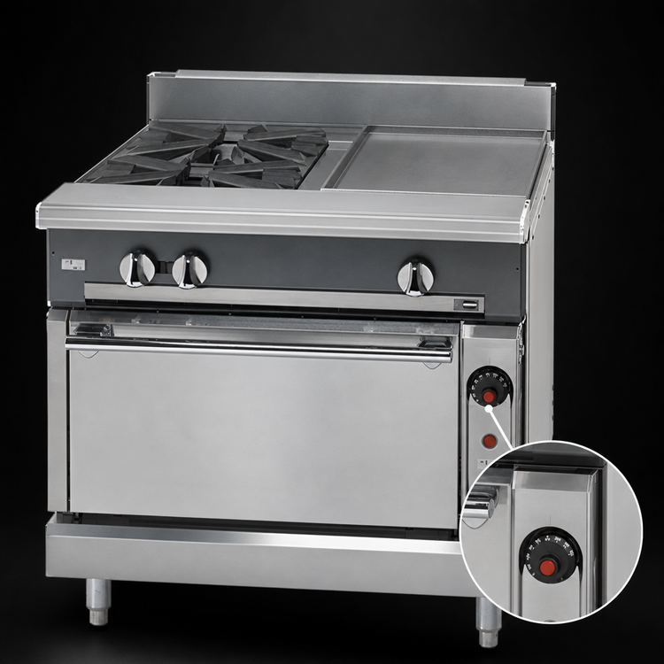 Product image #4 for Vulcan V Series Heavy Duty 36-Inch Modular Gas Range with 2 Open Burners and 24-Inch Thermostatic Griddle