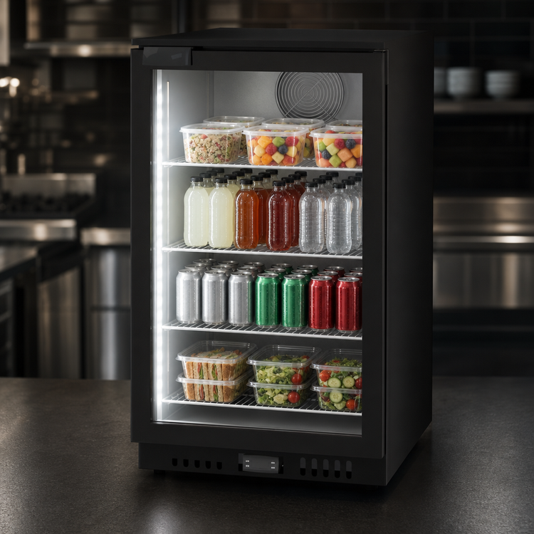 Product image #4 for Beverage Air Countertop Merchandiser Refrigerator with Double-Pane Glass Door, 5.9 Cu. Ft., Black