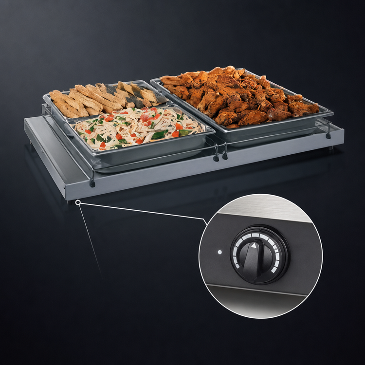 Product image #4 for Hatco Glo-Ray 48-Inch Freestanding Heated Shelf, 21.5-Inch Deep, Stainless Steel Top