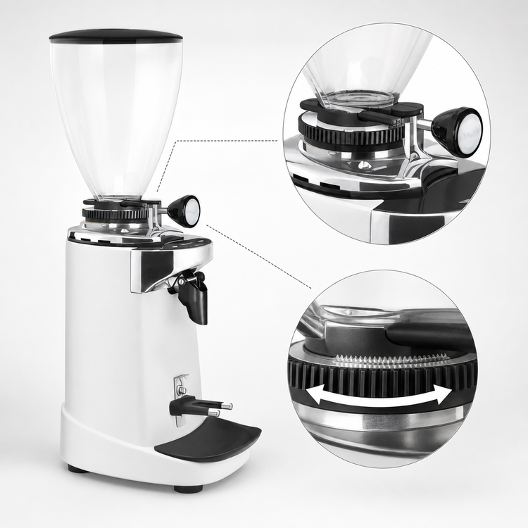 Product image #4 for UNIC Ceado E37SL On-Demand Commercial Coffee Grinder, White, 83mm Flat Burrs