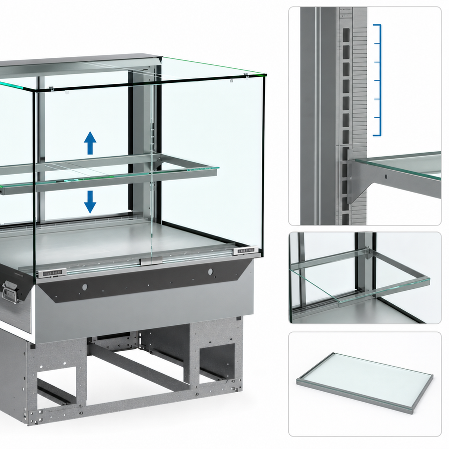 Removable Adjustable Glass Shelf