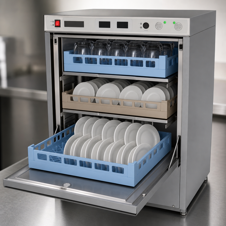 Product image #5 for Champion UH130B MAX High-Temperature Sanitizing Undercounter Dishwasher, 20 x 20 Rack, 25 Racks/Hour