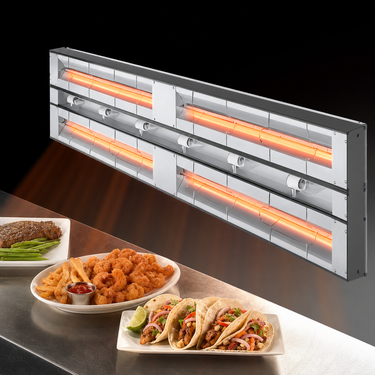 Product image #4 for Hatco Glo-Ray® 30-Inch Unlighted Dual Infrared Strip Heater, Aluminum, 3-Inch Spacer, 1650 Watts