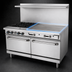 Thumbnail image #4 for Turbo Air Bake Tech Innovation Radiance 60-Inch Gas Restaurant Range with 4 Open Burners, 36-Inch Right Griddle, and 2 Standard Ovens
