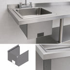 Thumbnail image #4 for John Boos PBHS-APN-0909-S-KV2 Stainless Steel Deck-Mount Apron for 9" x 9" Wall-Mount Hand Sink, Double Pedal Knee Valve Ready