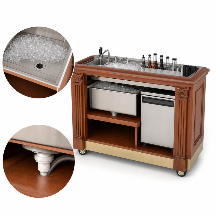 Product image #4 for FWE Architectural Series Single-Station Portable Bar, 60-1/2 Inch, with 60 lb Ice Bin and Underbar Server