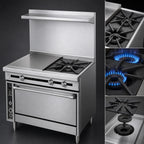 Thumbnail image #4 for Jade Range (Middleby) Titan JTRH-18G-2-36C 36-Inch Commercial Gas Range with 2 Open Burners, 18-Inch Griddle & Convection Oven