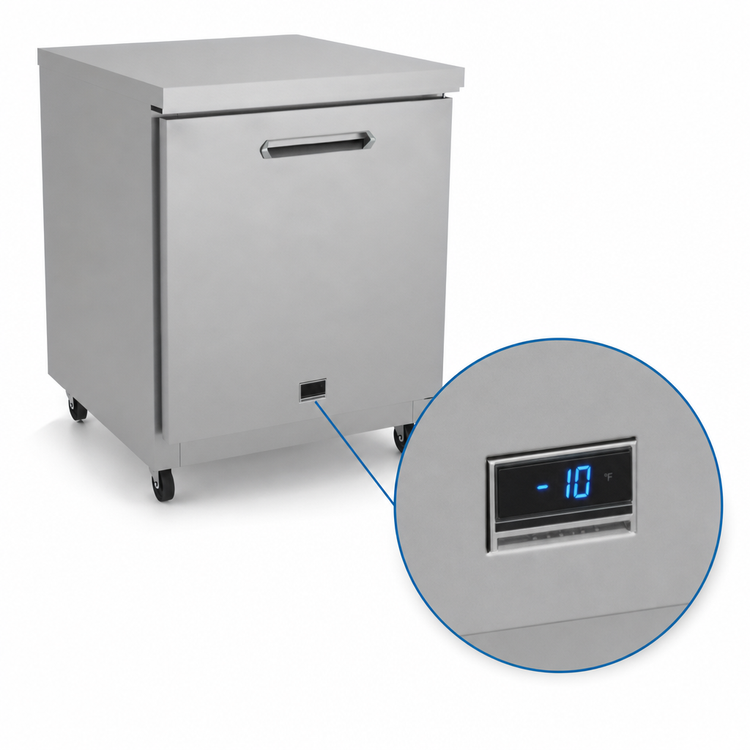 Product image #4 for Kelvinator Commercial 1-Door ADA Undercounter Freezer, 27-Inch Wide, 32-Inch Tall, Self-Contained Rear-Mounted, 6.5 Cu. Ft.