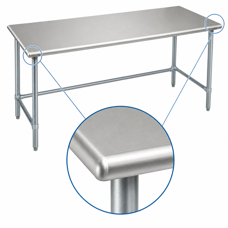 Product image #4 for Eagle Spec-Master 144-Inch x 24-Inch Flat Top Stainless Steel Work Table with Galvanized Tubular Base